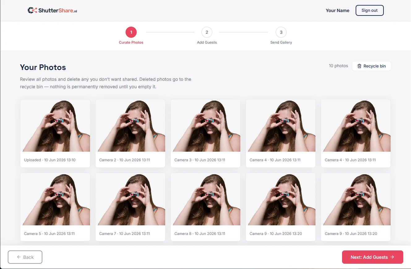 Browse and curate your private gallery